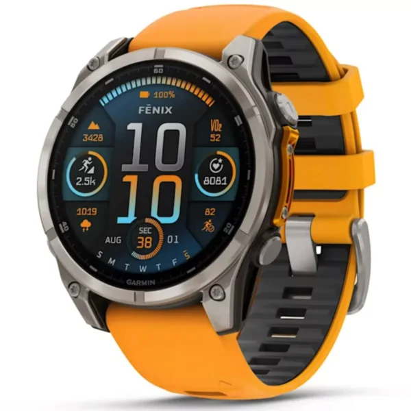 Garmin 010-02904-10 Fenix 8 Sapphire Titanium Smartwatch GPS Watch - 47mm AMOLED