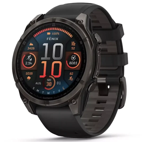 Garmin 010-02904-20 Fenix 8 Sapphire Titanium Smartwatch GPS Watch - 47mm AMOLED