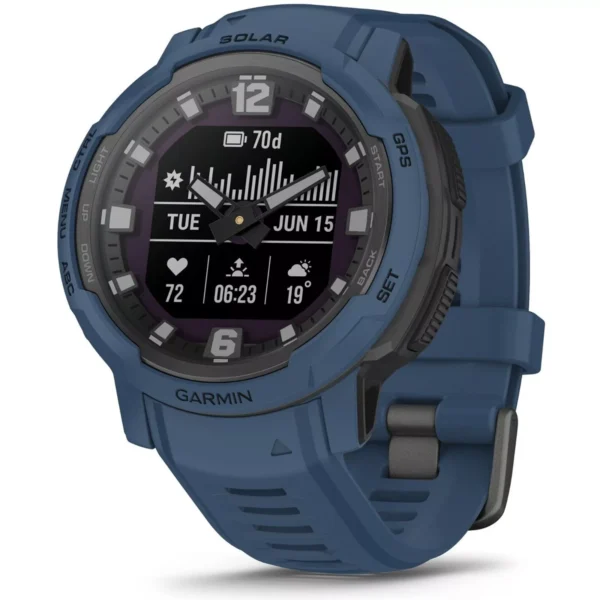 Garmin 010-02730-12 Instinct Crossover Solar Edition Tidal Blue Sports GPS Watch