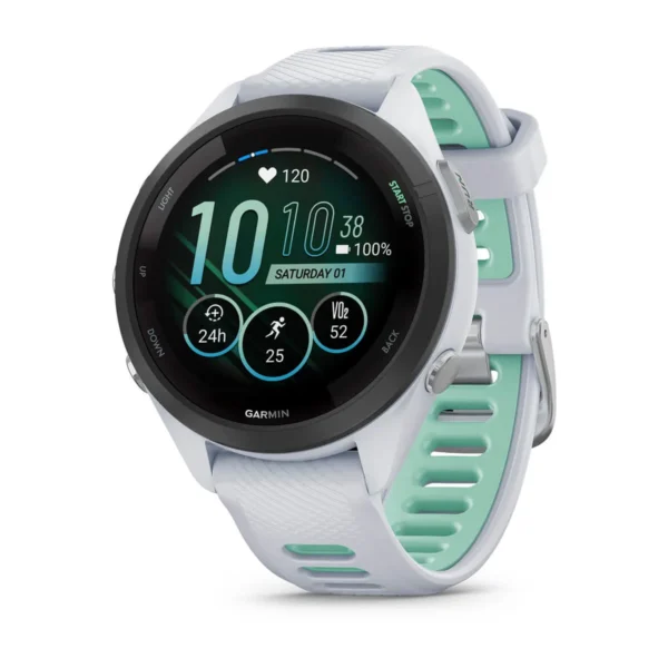 Garmin 010-02810-04 Forerunner 265S Sports Fitness Running Smartwatch Whitestone/Neo Tropic Silicone Watch 42mm - Image 3