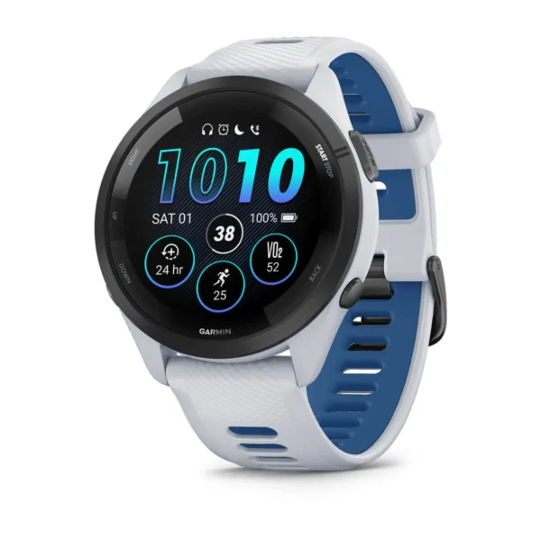 Garmin 010-02810-01 Forerunner 265 Sports Fitness Running Smartwatch Whitestone Silicone Watch 46mm