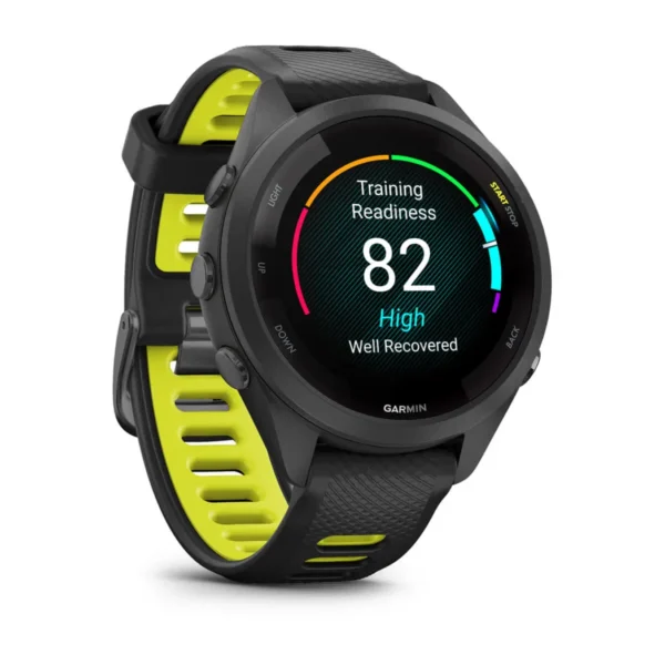 Garmin 010-02810-03 Forerunner 265S Sports Fitness Running Smartwatch Black/Amp Yellow Silicone Watch 42mm - Image 2