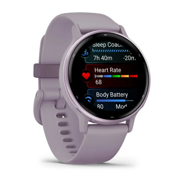 Garmin 010-02862-13 Vivoactive 5 Smartwatch Metallic Orchid Aluminum Bezel with Orchid Case and Silicone Fitness Watch - Image 2