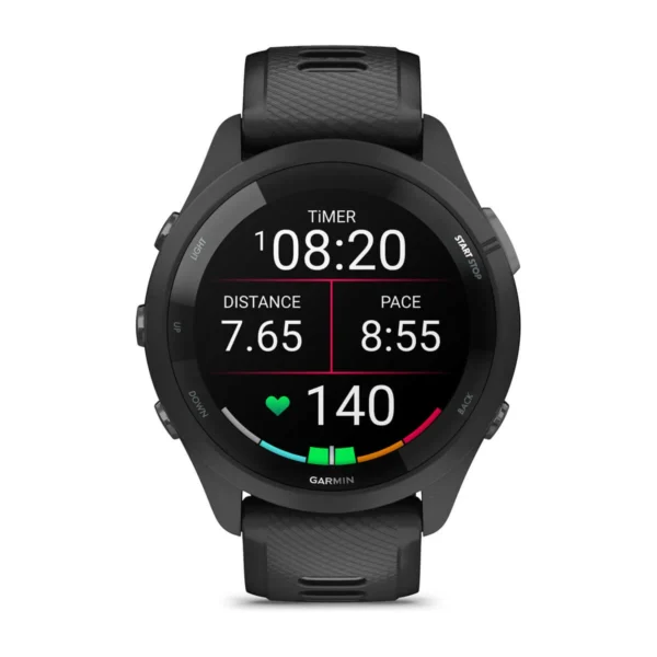 Garmin 010-02810-00 Forerunner 265 Sports Fitness Running Smartwatch Black/Powder Gray Silicone Watch 46mm - Image 2