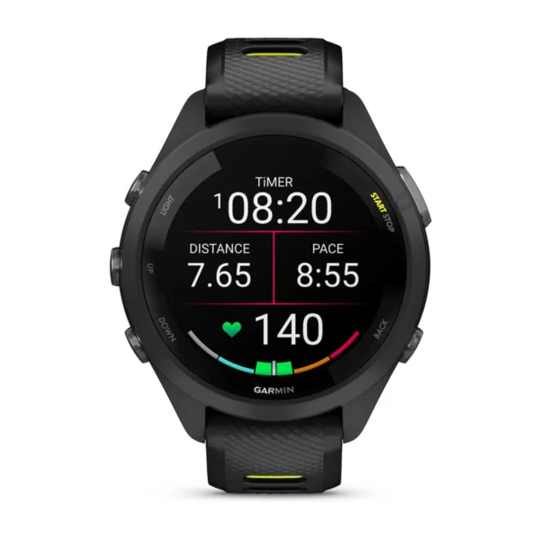 Garmin 010-02810-03 Forerunner 265S Sports Fitness Running Smartwatch Black/Amp Yellow Silicone Watch 42mm - Image 3