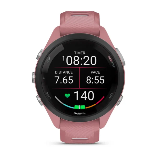 Garmin 010-02810-05 Forerunner 265S Sports Fitness Running Smartwatch Light Pink/Whitestone Silicone Watch 42mm - Image 2