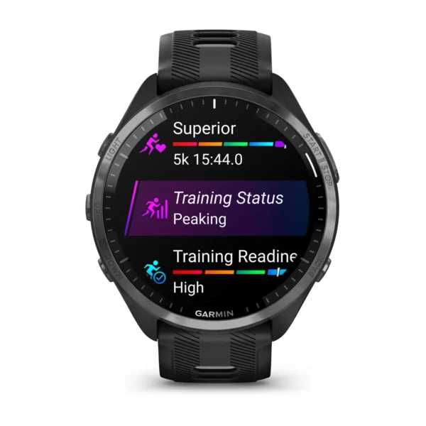 Garmin 010-02809-00 Forerunner 965 Triathlon Running Smartwatch Black/Powder Gray Silicone Watch - Image 3