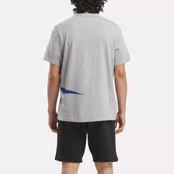 Reebok 100205469 Men's Identity Cross Check Medium Grey Heather Training Running T-Shirt - Image 3