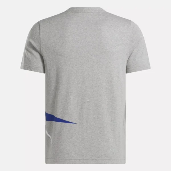 Reebok 100205469 Men's Identity Cross Check Medium Grey Heather Training Running T-Shirt - Image 2