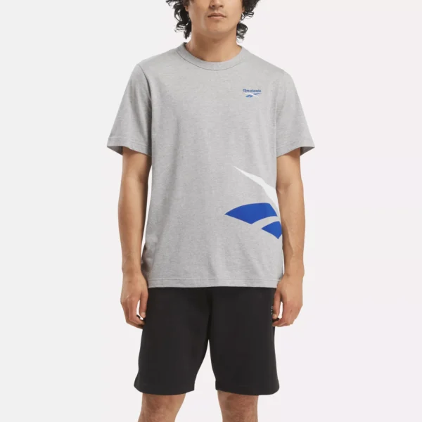 Reebok 100205469 Men's Identity Cross Check Medium Grey Heather Training Running T-Shirt - Image 5