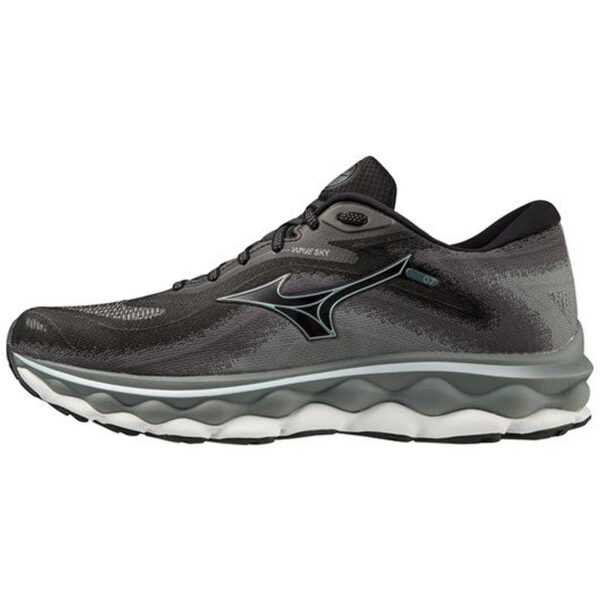 Mizuno 411411 Men's Wave Sky 7 Black/Glacier Ridge Running Shoes
