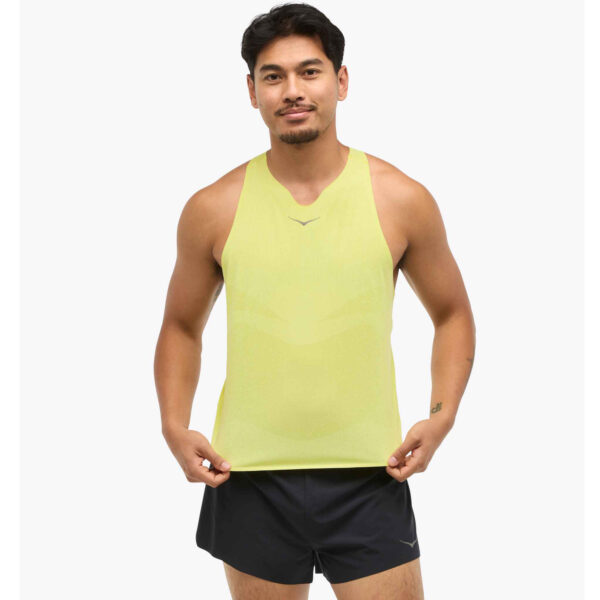 Hoka Men's Race Day Singlet Citrus Racerback Sleeveless