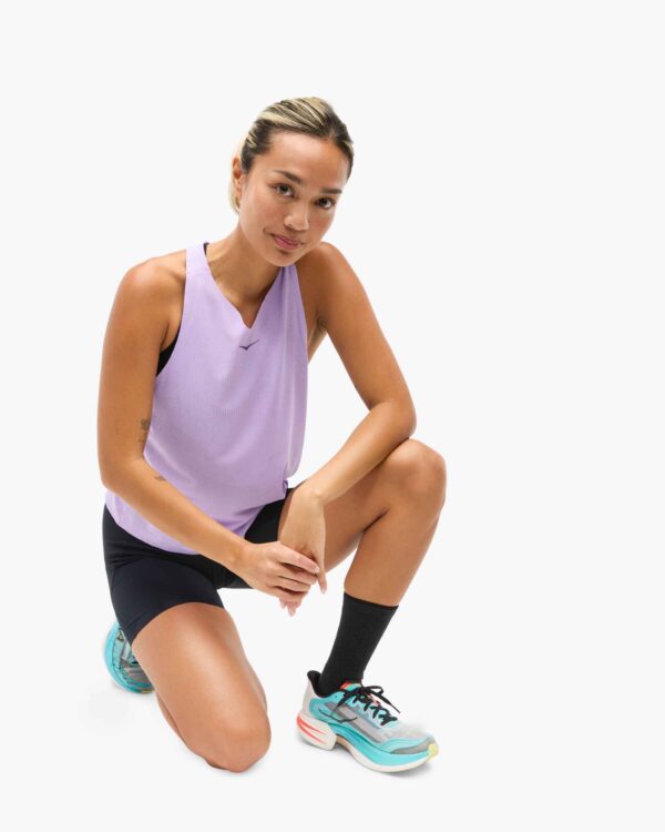Hoka Women's Race Day Singlet Aster Flower Sleeveless Top - Image 3