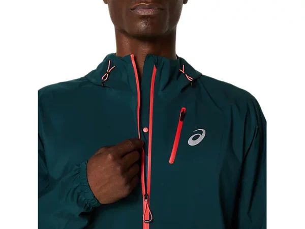 ASICS 2011D265.300 Men's Fujitrail Elite Waterproof Saxon Green Full Zip Trail Running Jacket - Image 9