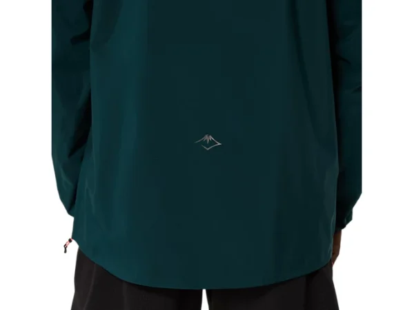 ASICS 2011D265.300 Men's Fujitrail Elite Waterproof Saxon Green Full Zip Trail Running Jacket - Image 3
