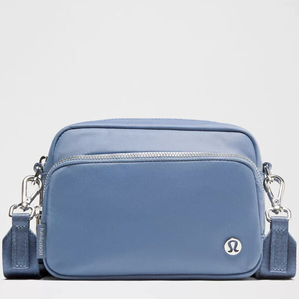 Lululemon Everywhere 2L Metal Hardware Washed Denim/Silver Crossbody Bag