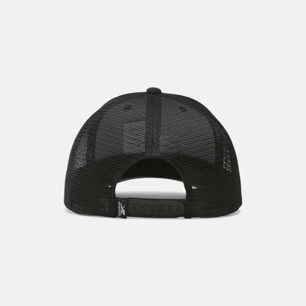 Reebok Unisex Vector Trucker Snapback Black Mesh Back Hat - One Size - Image 2