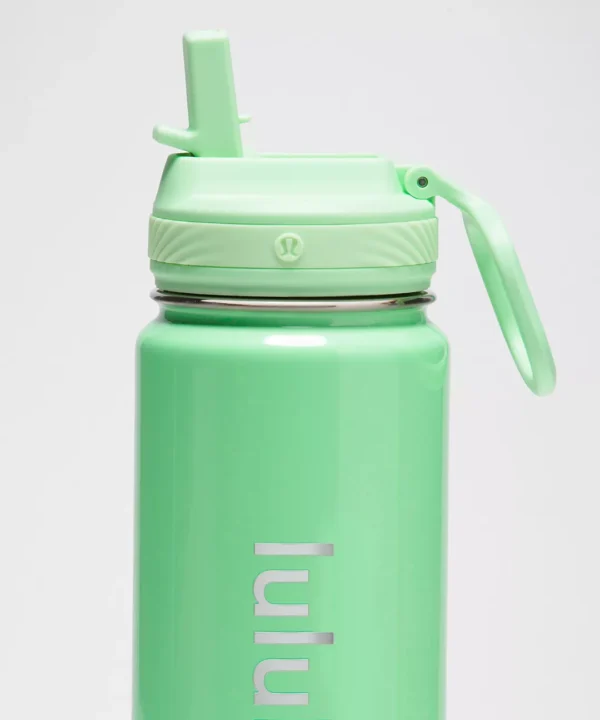 Lululemon Back to Life Sport 24oz Straw Lid Shine Citra Lime/Silver Water Bottle - Image 2