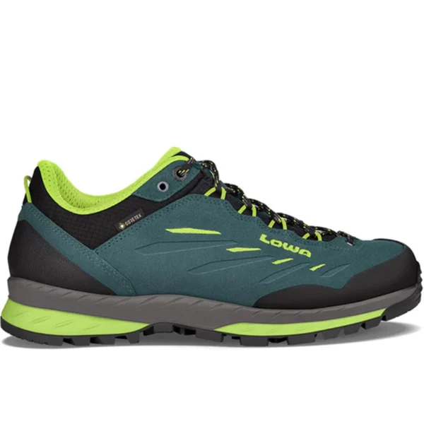 LOWA 2110977402 Men's Delago GTX Lo Petrol/Lime Trail Trek Hiking Sneaker Shoes