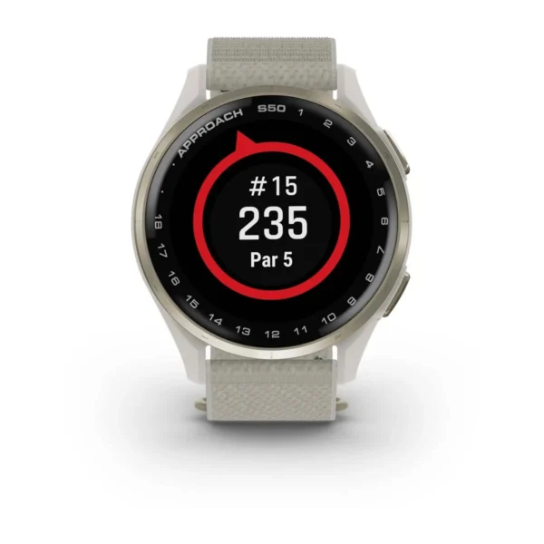 Garmin 010-03010-01 Approach S50 Golf Smartwatch Ivory ComfortFit Nylon Watch - Image 9
