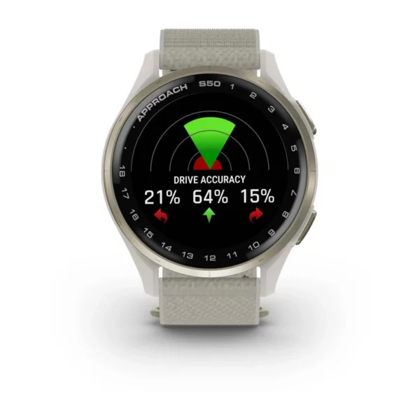 Garmin 010-03010-01 Approach S50 Golf Smartwatch Ivory ComfortFit Nylon Watch - Image 10