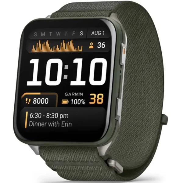 Garmin 010-02980-01 Venu X1 Moss ComfortFit Nylon Band Fitness Smartwatch