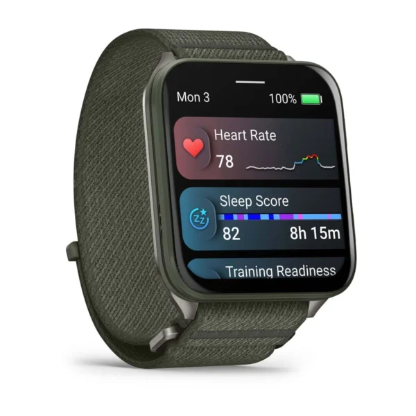 Garmin 010-02980-01 Venu X1 Moss ComfortFit Nylon Band Fitness Smartwatch - Image 2