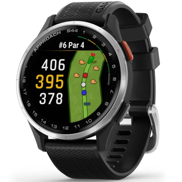 Garmin 010-03009-00 Approach S44 Golf GPS Smartwatch Black Silicone Watch