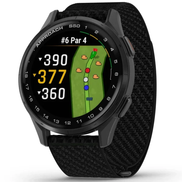 Garmin 010-03010-00 Approach S50 Golf Smartwatch Black ComfortFit Nylon Watch