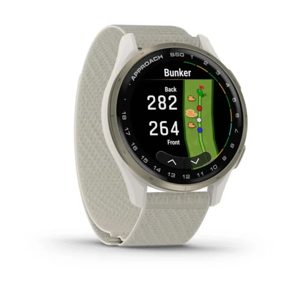 Garmin 010-03010-01 Approach S50 Golf Smartwatch Ivory ComfortFit Nylon Watch - Image 2