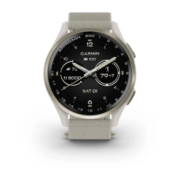 Garmin 010-03010-01 Approach S50 Golf Smartwatch Ivory ComfortFit Nylon Watch - Image 3
