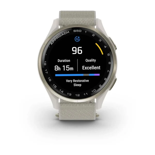 Garmin 010-03010-01 Approach S50 Golf Smartwatch Ivory ComfortFit Nylon Watch - Image 4