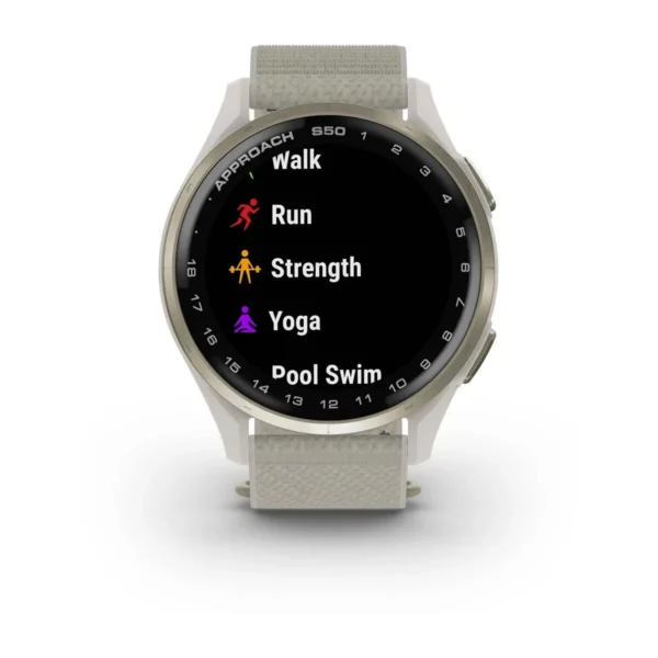 Garmin 010-03010-01 Approach S50 Golf Smartwatch Ivory ComfortFit Nylon Watch - Image 6