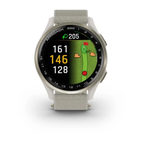 Garmin 010-03010-01 Approach S50 Golf Smartwatch Ivory ComfortFit Nylon Watch - Image 7