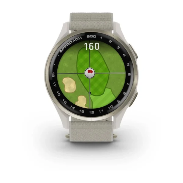 Garmin 010-03010-01 Approach S50 Golf Smartwatch Ivory ComfortFit Nylon Watch - Image 8