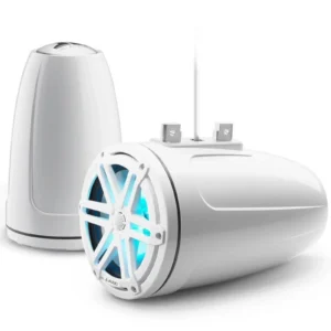 JL Audio 010-03270-00 M3 7.7" Enclosed Tower Speakers White Sport Grille RGB LED