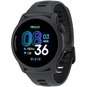 Coros Pace 4 AMOLED GPS Low Profile Athlete Sport Smart Watch - Black Silicone