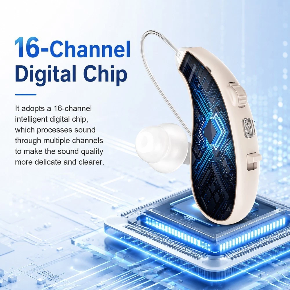 Rechargeable Hearing Aids for Seniors 16 Channel Noise Reduction Sound Amplifier - Image 14