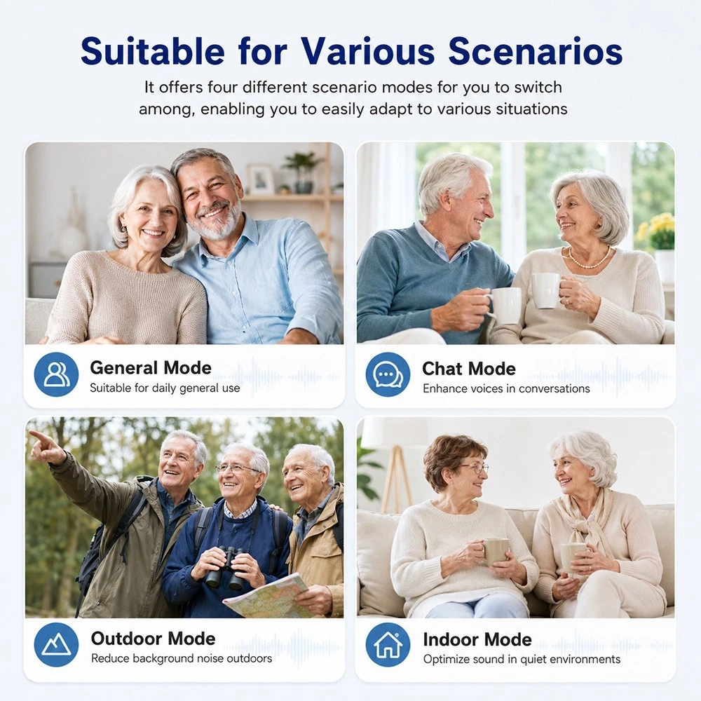 Rechargeable Hearing Aids for Seniors 16 Channel Noise Reduction Sound Amplifier - Image 12